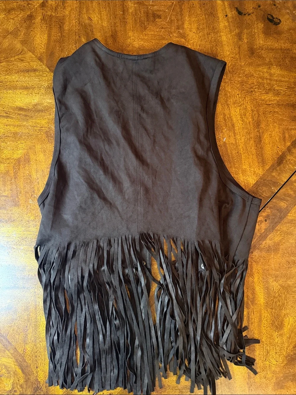 Karen Kane Dark Brown Fringe Vest western